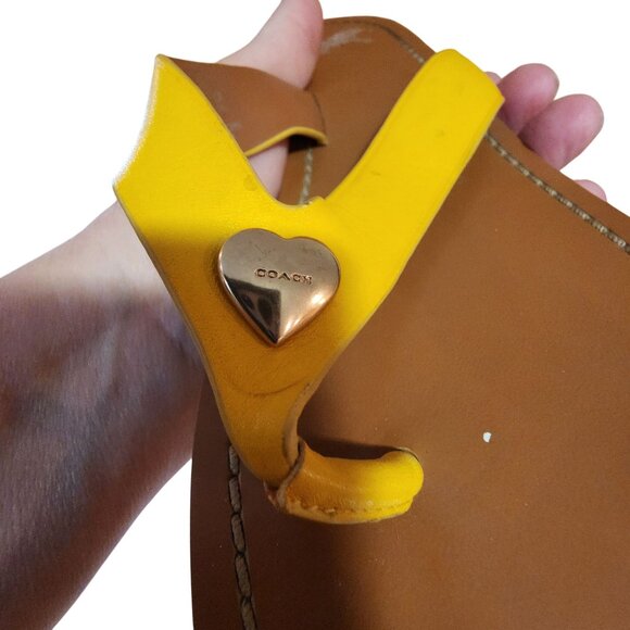 Coach Chapel Slide Sandals Mustard Yellow Womens Size 8 - Picture 6 of 7